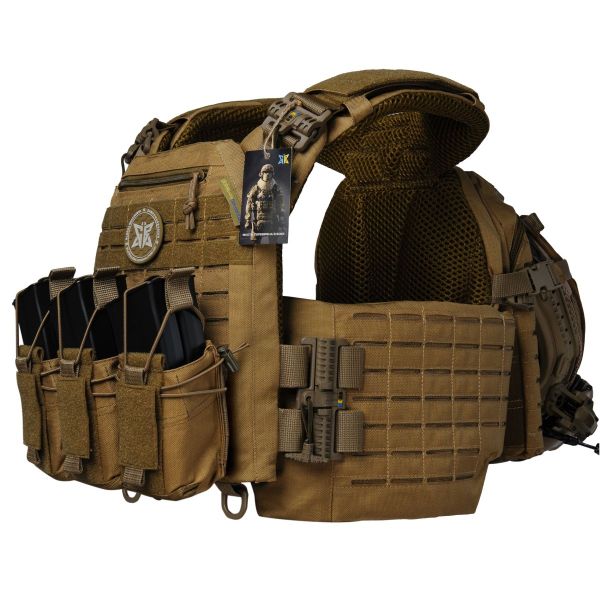 Преміум плитоноска Warmor Gen.5 + 3 підсумки під АК. Койот. ХИЖАК