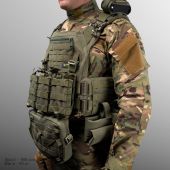 Тактичний жилет - плитоноска (чохол) Warmor Gen.3 Max олива зі швидким бічним і верхнім скиданням з підсумками, сумка скидання, напашник, аптечка