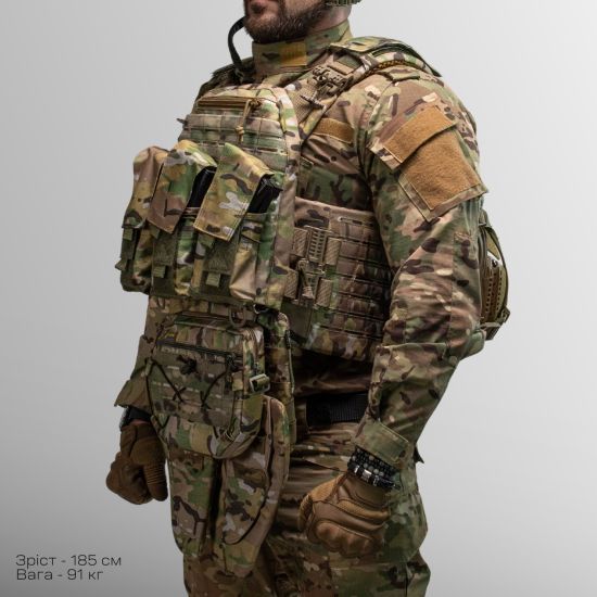 NEW! Преміум плитоноска Warmor Gen.5 PRO MAX з модульним балістичним фартухом для захисту паху. Мультикам.