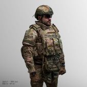 Бронежилет 6-го класу Warmor Gen.5 Pro MAX з захистом шиї та плечей, боків та паху 1кл ДСТУ. Мультикам.  Піксель