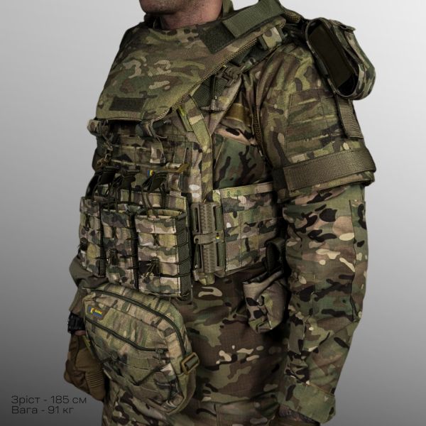 Плитоноска Warmor Gen.3 Pro Max ПІКСЕЛЬ + Захист шиї, плечей та 9 підсумків