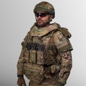 Бронежилет в максимальній комплектації мультикам: плитоноска Warmor gen.3 Max + балістичний захист боків, паху, плечей, шиї  + полегшені керамічні пластини 6 класу захисту ДСТУ  Розмір S-XL (регулюється)