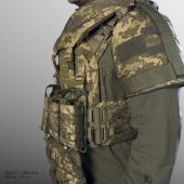 Тактичний жилет - плитоноска Warmor Gen.3 Max Pro піксель із захистом шиї, плечей і фартухом за 1 класом ДСТУ 8782:2018