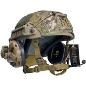 Комплект тактичний шолом Sestan-Busch Helmet BK-ACH-HC, навушники Earmor М32, посилені кріплення типу «чебурашка», кавер, колір койот ХL (60-64 см)