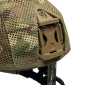 Кевларовий шолом ARCH Combatant Pro HighCut (високий виріз) Койот з каверами Мультикам та активними навушниками Earmor M32  L (57-60 см)