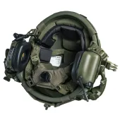 Тактичний шолом FAST WENDY (олива) в кавері з оригінальными навушниками Earmor M32/M31 та кріпленням «чебурашка»
