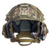 Комплект тактичний шолом Sestan-Busch Helmet BK-ACH-HC, навушники Earmor М32, посилені кріплення типу «чебурашка», кавер, колір койот ХL (60-64 см)