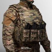 Бронежилет Gen.4.: м'який захист по 1 класу + полегшені пластини 6 класу захисту (ДСТУ) + плитоноска Warmor gen.4 з 4 підсумками АК Чорний