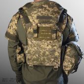Тактичний жилет - плитоноска Warmor Gen.3 Max Pro піксель із захистом шиї, плечей і фартухом за 1 класом ДСТУ 8782:2018