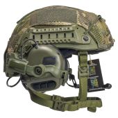Комплект тактичний шолом Sestan-Busch Helmet BK-ACH-HC, Олива, навушники Earmor М32 і посилені кріплення типу "чебурашка", кавер L (58-62 см)