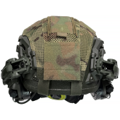 Кевларовий шолом ARCH Combatant Pro HighCut (високий виріз) олива з каверами Мультикам та активними навушниками Earmor M32  L (57-60 см)