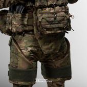 Комплект пояс WARBELT з м'яким балістичним захистом, захистом ніг за 2 класом ДСТУ та 4-ма підсумками під магазини АК  Мультикам Розмір S-XL (регулюється)