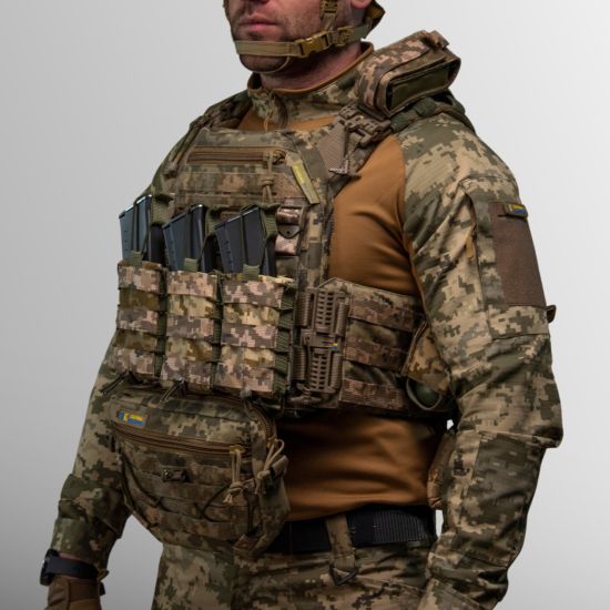 Плитоноска Warmor Gen.3 Pro Max піксель зі швидким скиданням мультикам з підсумками, сумка скидання, напашник, аптечка, турнікет