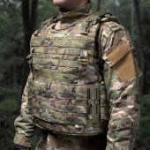 Тактична плитоноска Warmor Gen.4 мультикам зі збільшеною площею захисту та швидким бічним і верхнім скиданням (без плит)