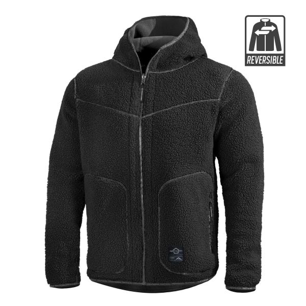 Двостороння флісова куртка IANOS SHERPA 2-в-1 Чорна XL