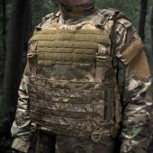 Тактична плитоноска Warmor Gen.4 піксель зі збільшеною площею захисту та швидким бічним і верхнім скиданням (без плит)