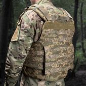 Тактична плитоноска Warmor Gen.4 піксель зі збільшеною площею захисту та швидким бічним і верхнім скиданням (без плит)