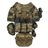 Бронежилет в максимальній комплектації Піксель ММ14 : плитоноска Warmor gen.3 Max піксель мм14 + балістичний захист боків, паху, плечей, шиї  + полегшені керамічні пластини 6 класу захисту ДСТУ  Розмір S-XL (регулюється)