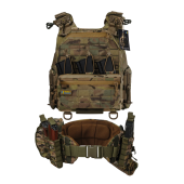 Комплект: Плитоноска Warmor Gen.6 МУЛЬТИКАМ з підсумком Combo Pack + РПС Warbelt і 8 підсумків  Піксель