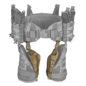 Комплект пояс WARBELT з м'яким балістичним захистом, захистом ніг за 1 класом ДСТУ та 4-ма підсумками під магазини АК. Мультикам