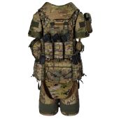 Плитоноска Warmor Gen. 3 в максимальній комплектації:  балістичний захист шиї, плеч, боковин, паху, фартуху, поясу і ніг Мультикам