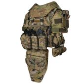 Бронежилет в максимальній комплектації Мультикам : плитоноска Warmor gen.3 Max + балістичний захист боків, паху (фартух), плечей, шиї  + полегшені керамічні пластини 6 класу захис Чорний