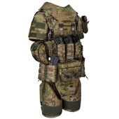 Плитоноска Warmor Gen. 3 в максимальній комплектації:  балістичний захист шиї, плеч, боковин, паху, фартуху, поясу і ніг Мультикам