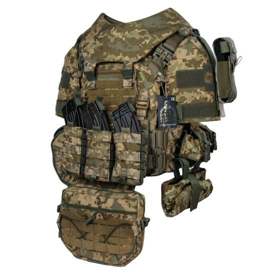 Плитоноска Warmor Gen.3 Pro Max ПІКСЕЛЬ + Захист шиї, плечей та 9 підсумків