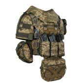 Плитоноска Warmor Gen.3 Pro Max ПІКСЕЛЬ + Захист шиї, плечей та 9 підсумків