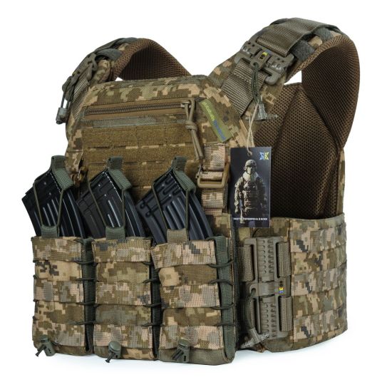 Плитоноска Warmor Gen.3 Pro ПІКСЕЛЬ + 3 підсумки