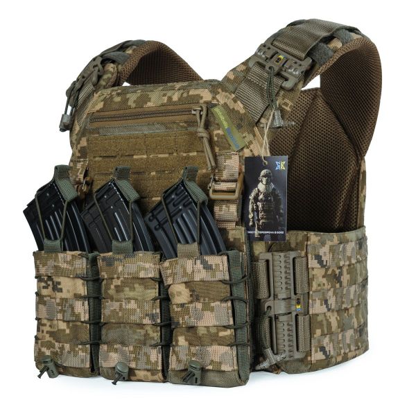 Плитоноска Warmor Gen.3 Pro ПІКСЕЛЬ + 3 підсумки