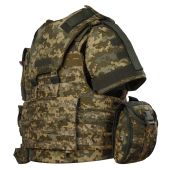 Плитоноска Warmor Gen.4 Max Піксель + Захист шиї, плечей та 10 підсумків Койот