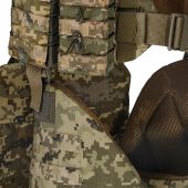 Комплект пояс WARBELT з м'яким балістичним захистом, захистом ніг за 1 класом ДСТУ та 4-ма підсумками під магазини АК. Піксель: