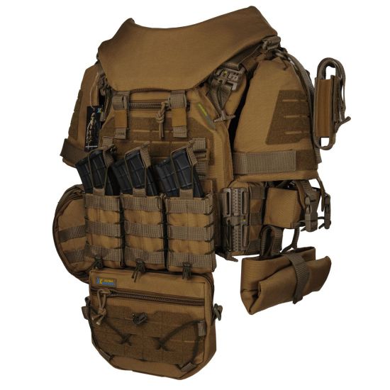 Плитоноска Warmor Gen.3 Pro Max КОЙОТ + Захист шиї, плечей та 9 підсумків