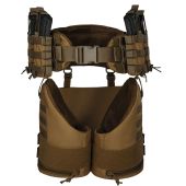 Комплект пояс WARBELT з м'яким балістичним захистом, захистом ніг за 1 класом ДСТУ та 4-ма підсумками під магазини АК Койот