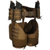 Комплект пояс WARBELT з м'яким балістичним захистом, захистом ніг за 1 класом ДСТУ та 4-ма підсумками під магазини АК Койот