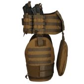 Комплект пояс WARBELT з м'яким балістичним захистом, захистом ніг за 1 класом ДСТУ та 4-ма підсумками під магазини АК Койот