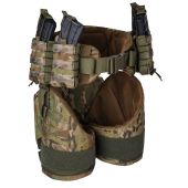 Комплект пояс WARBELT з м'яким балістичним захистом, захистом ніг за 1 класом ДСТУ та 4-ма підсумками під магазини АК. Мультикам