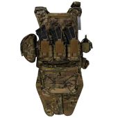 Преміум плитоноска Warmor Gen.5 PRO MAX з модульним балістичним фартухом для захисту паху. Мультикам. МУЛЬТИКАМ