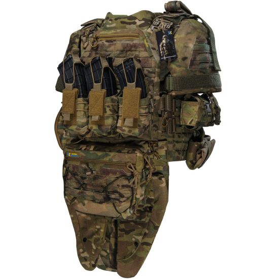 Преміум плитоноска Warmor Gen.5 PRO MAX з захистом шиї та плечей і балістичний фартух. МУЛЬТИКАМ. КОЙОТ