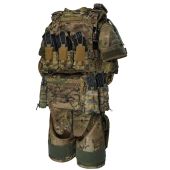 Плитоноска Warmor Gen. 5 в максимальній комплектації: балістичний захист шиї, плеч, боковин, паху, фартуху, поясу і ніг ХИЖАК