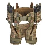 Комплект пояс WARBELT з м'яким балістичним захистом, захистом ніг за 1 класом ДСТУ та 4-ма підсумками під магазини АК. Мультикам