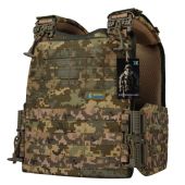 Бронежилет 4 класу захисту ДСТУ зі сталевими плитами Armox 600T + плитоноска Ares Gen. 2 Піксель ММ14 Олива
