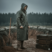 Водонепронекний плащ з ПВХ Хакі (Олива) L