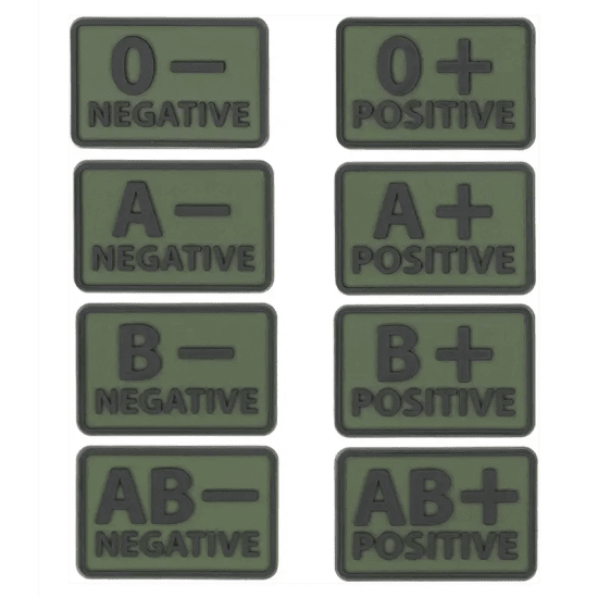 Шеврон Helikon Група крові 2 шт  Олива Група AB (ІV)+positive