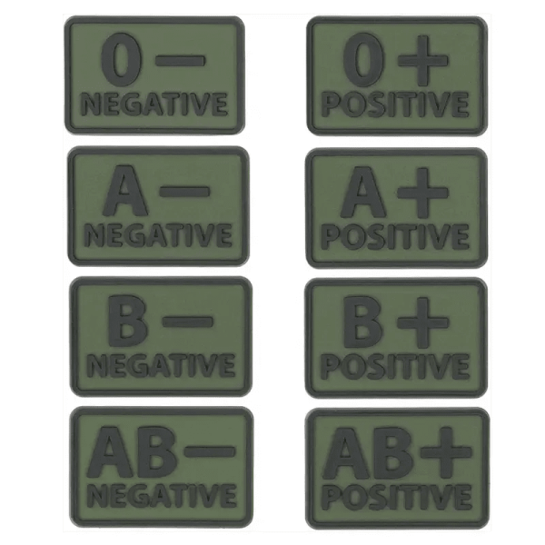 Шеврон Helikon Група крові 2 шт  Олива Група AB (ІV)+positive