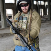 Ремінь збройовий RAGNAROK триточковий з широким наплічником KRAKEN carbine. Койот