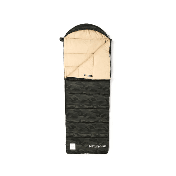 Спальний мішок Naturehike M320 з капюшоном  зелений камуфляж, лівий