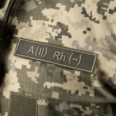 Шеврон “Група крові А(2) Rh (-)” Олива