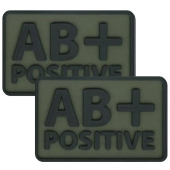 Шеврон Helikon Група крові 2 шт  Олива Група AB (ІV)+positive